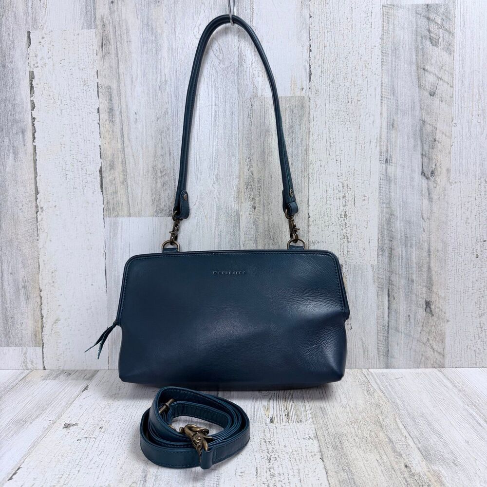 MARIANNA GRANDE  Leather Shoulder Bag Navy Blue